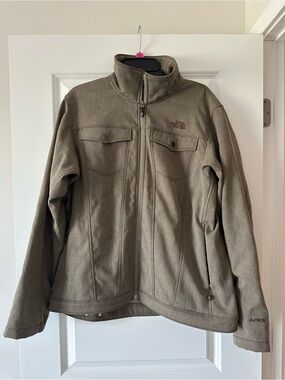 The North Face Apex Women's Brown Mid-Length Jacket XL Full Zip Logo